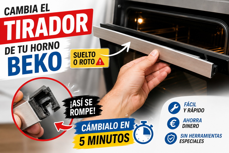 Tirador del horno Beko suelto o roto: cómo cambiarlo en 5 minutos