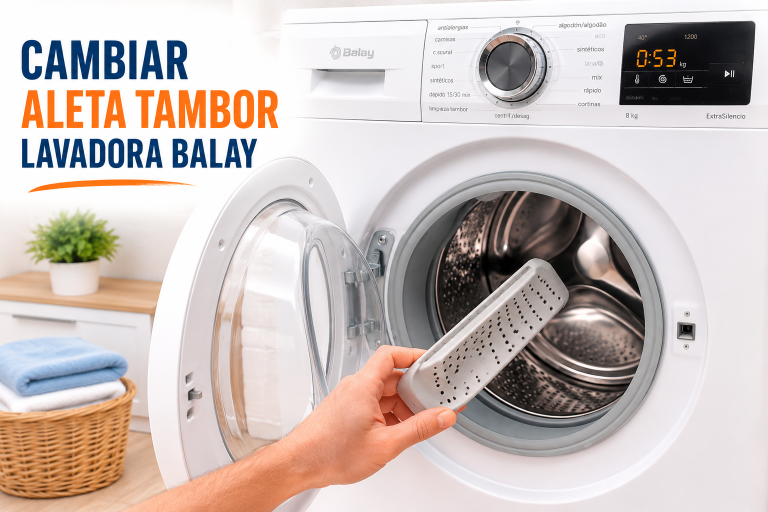 Cómo cambiar la aleta del tambor de una lavadora Balay (cuando rompe la ropa)