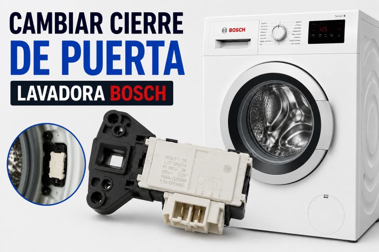 Cómo cambiar el cierre de puerta (blocapuertas) de una lavadora Bosch