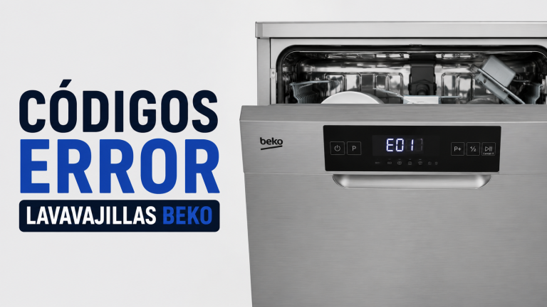 Códigos de error del lavavajillas Beko: significado y solución (E01-E09)