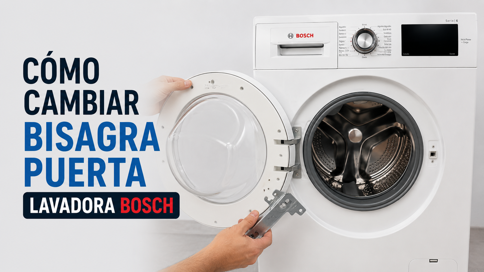 Como cambiar la bisagra de la puerta de una lavadora Bosch