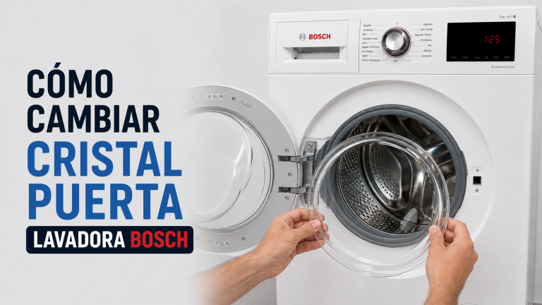 Cristal de la puerta de lavadora Bosch roto: cómo cambiarlo (sin comprar la puerta entera)