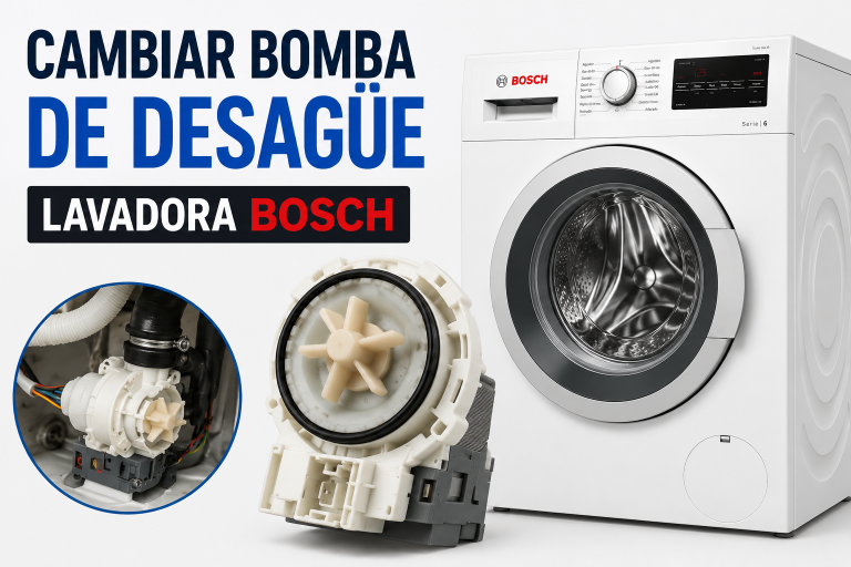Cómo cambiar la bomba de desague de una lavadora Bosch (sin desmontar el frontal)