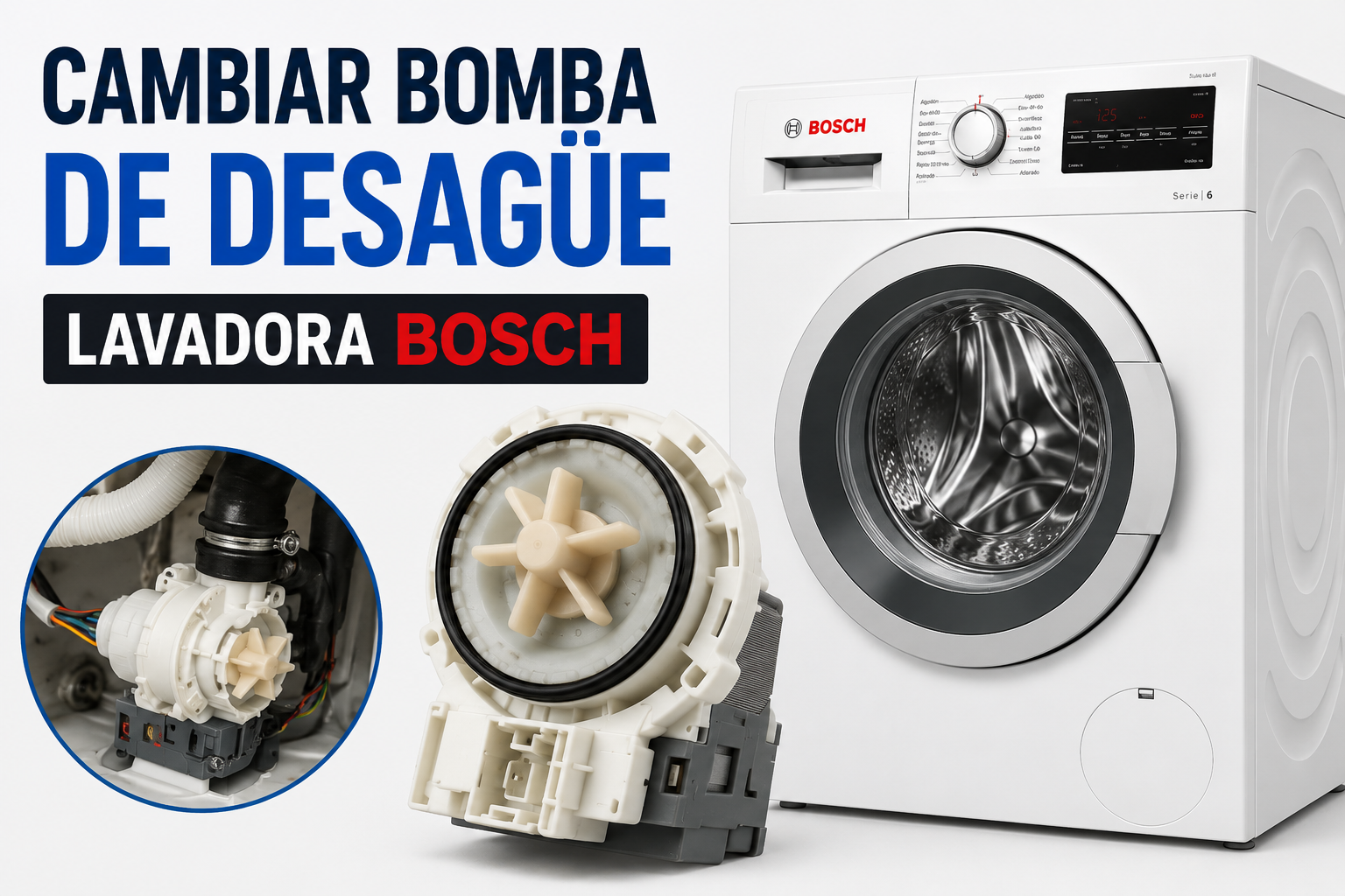 Como cambiar la bomba de desague de una lavadora Bosch
