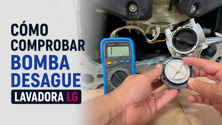 Cómo comprobar la bomba de desague de una lavadora LG con un multímetro (3 pines)