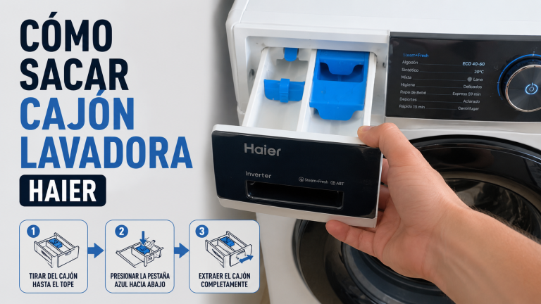 Cómo sacar el cajón de la lavadora Haier sin romper la pestaña