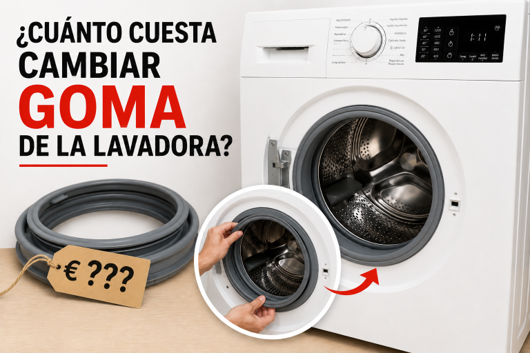¿Cuanto cuesta cambiar la goma de la puerta de la lavadora?