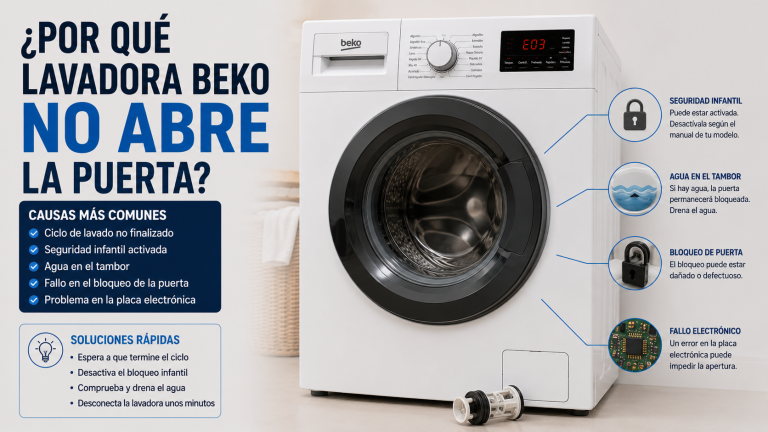 La lavadora Beko no abre la puerta: cómo abrirla y por qué pasa