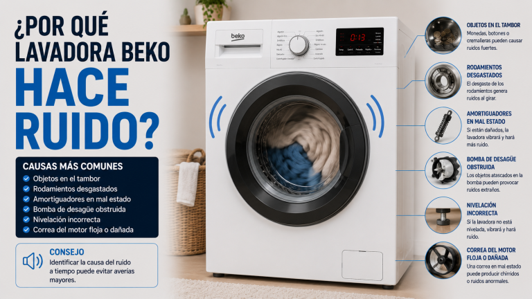 Por qué la lavadora Beko hace ruido: 5 causas y solución