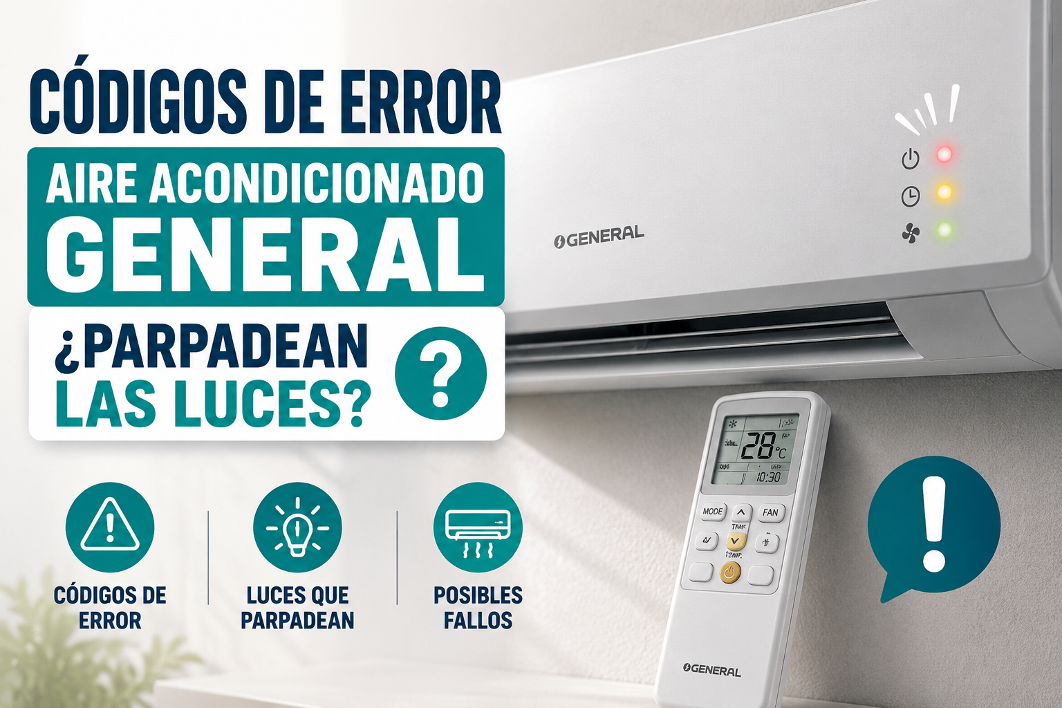 Codigos de error aire acondicionado General, luces parpadeando