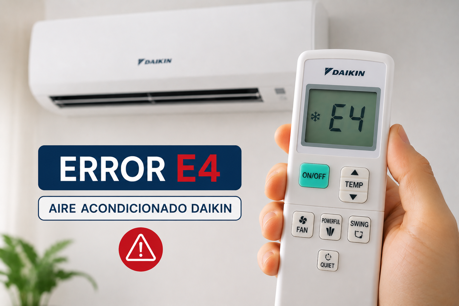 Error E4 en aire acondicionado Daikin