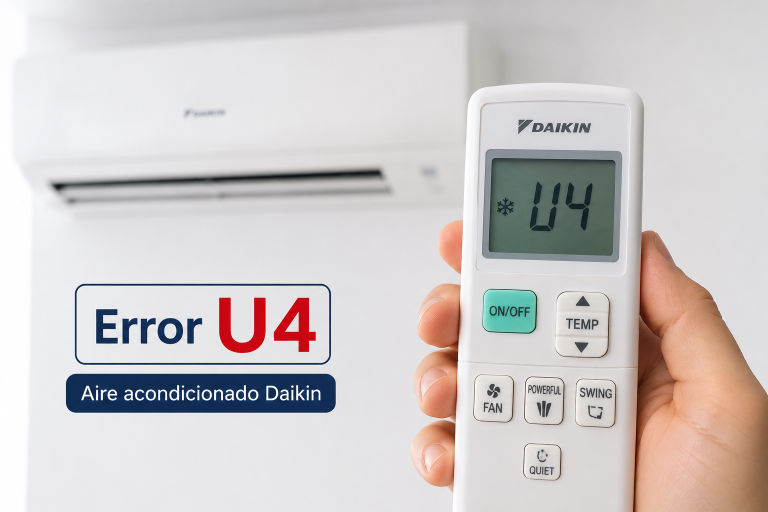 Error U4 en el aire acondicionado Daikin: qué significa y cómo solucionarlo