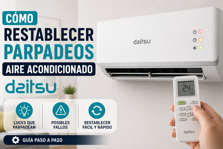 Cómo restablecer parpadeos aire acondicionado Daitsu